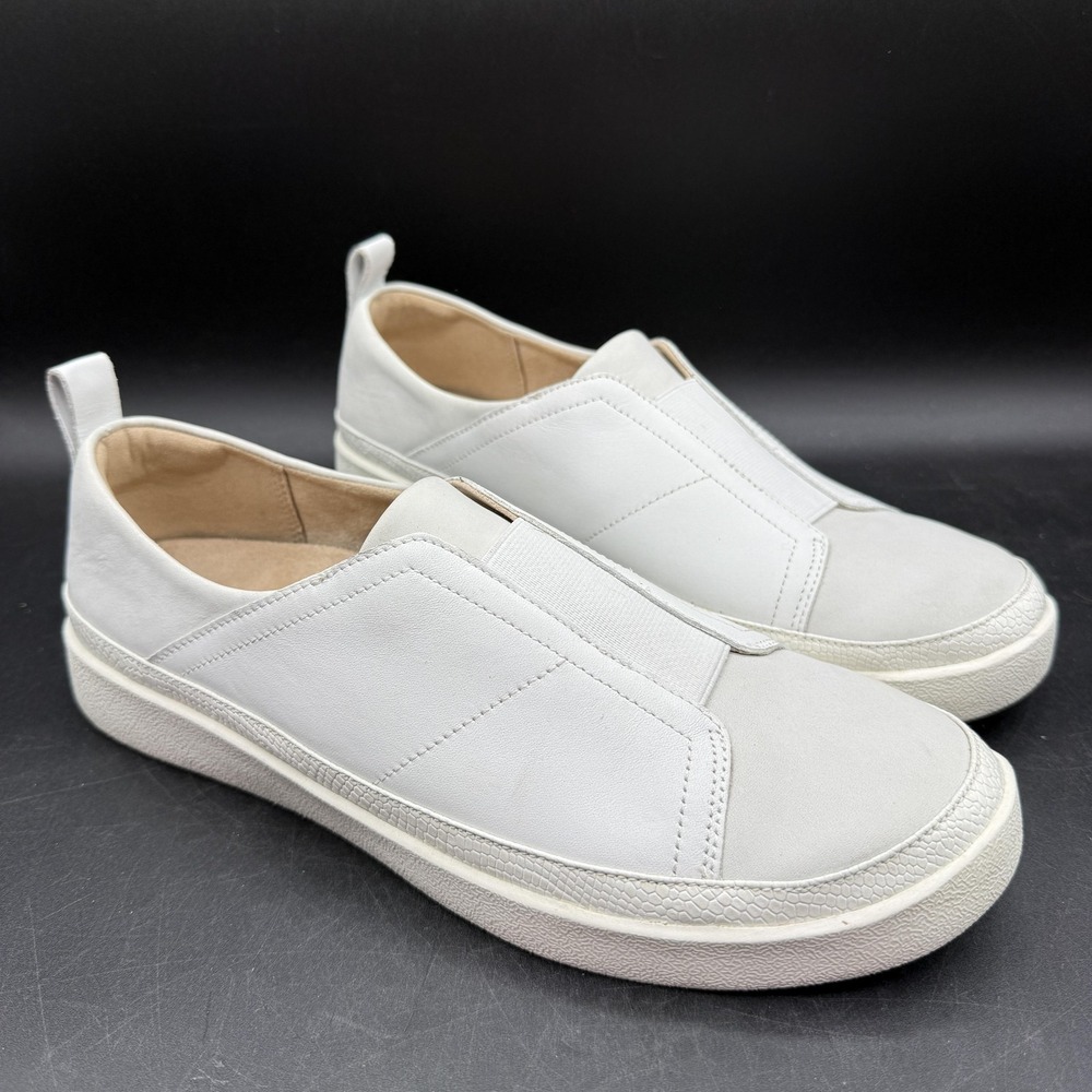 Vionic Zinah Slip On Shoes Womens Size 9.5 White Leather Comfort Casual Sneakers